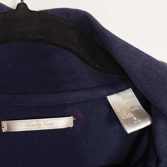 Lady Vesi Womens S Navy Blue Notre Dame Full Zip Sweatshirt Embroidered Cotton - Picture 6 of 8